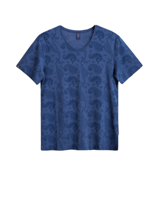 Men's Sky Blue Jersey T-Shirt, with Casual Society Paisley